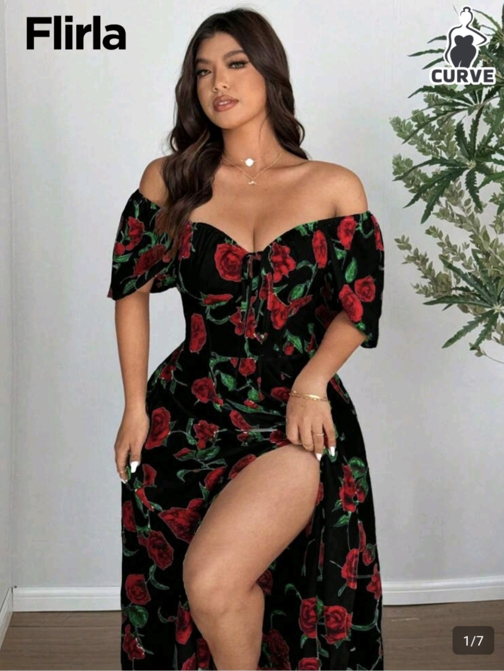 Off The Shoulder Black Floral Maxi Dress